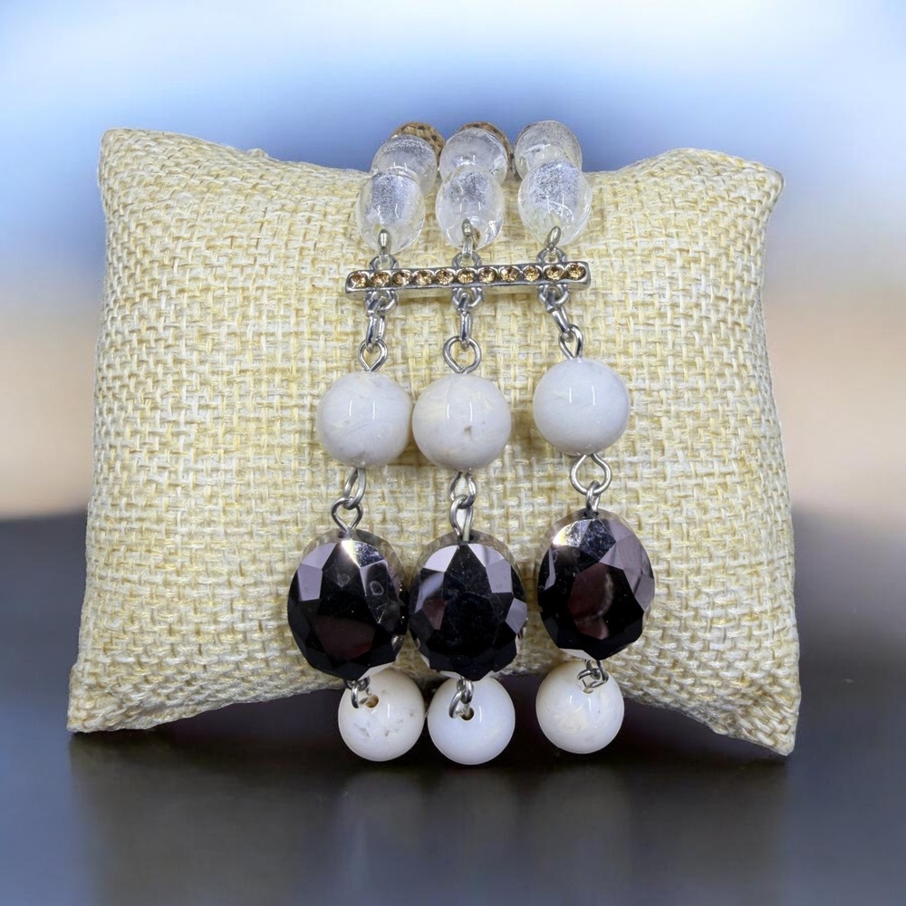 Boho Multi Strand Beaded Bracelet Neutral Chic‎ Statement Layered Cottagecore